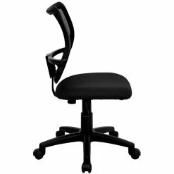Best Pirce 👍 Flash Furniture Mid Back Mesh Office Swivel Chair With Black Fabric Seat 😉 -Deals Writing Desks Store 454726 7 L