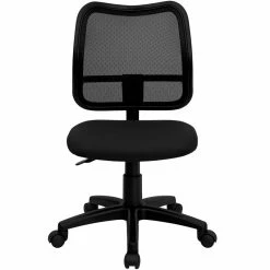 Best Pirce 👍 Flash Furniture Mid Back Mesh Office Swivel Chair With Black Fabric Seat 😉 -Deals Writing Desks Store 454726 8 L