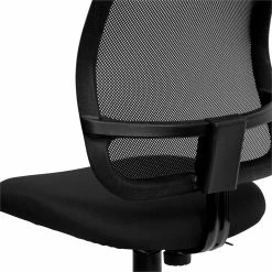 Best Pirce 👍 Flash Furniture Mid Back Mesh Office Swivel Chair With Black Fabric Seat 😉 -Deals Writing Desks Store 454726 9 L