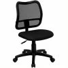 Best Pirce 👍 Flash Furniture Mid Back Mesh Office Swivel Chair With Black Fabric Seat 😉 -Deals Writing Desks Store 454726 L