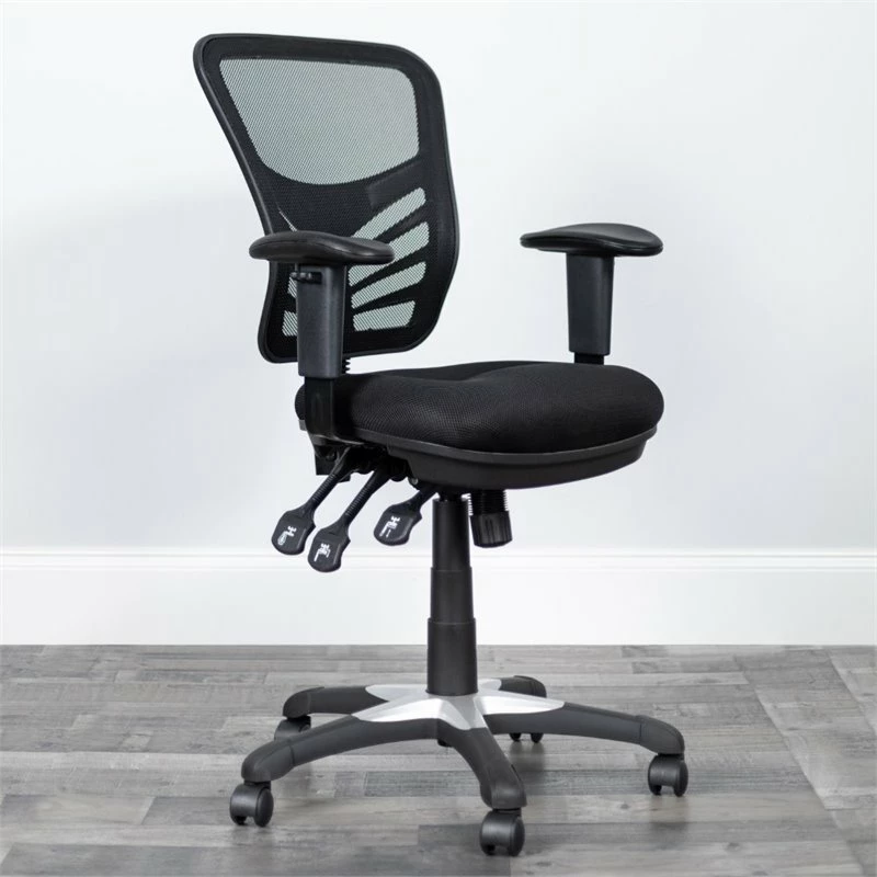 Best Sale 🔥 Flash Furniture Mid-Back Mesh Office Chair In Black 👏 4 Best Sale 🔥 Flash Furniture Mid-Back Mesh Office Chair In Black 👏 - Image 2