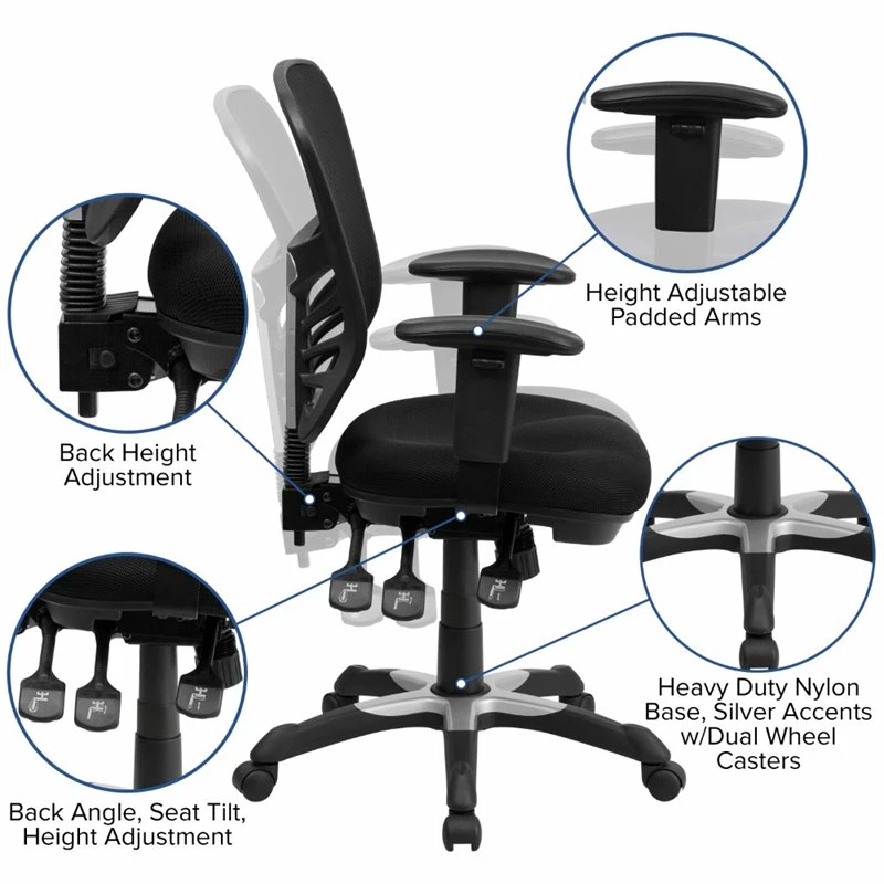 Best Sale 🔥 Flash Furniture Mid-Back Mesh Office Chair In Black 👏 8 Best Sale 🔥 Flash Furniture Mid-Back Mesh Office Chair In Black 👏 - Image 6