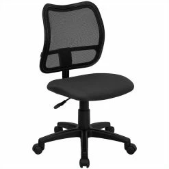 Wholesale 🥰 Flash Furniture Mid Back Mesh Office Swivel Chair With Gray Fabric Seat 😉