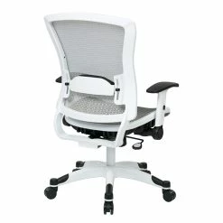Coupon 🔔 Office Star Managers White Office Chair With Padded Mesh Seat 🥰 -Deals Writing Desks Store 472673 1 L
