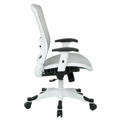 Coupon 🔔 Office Star Managers White Office Chair With Padded Mesh Seat 🥰 -Deals Writing Desks Store 472673 4 L