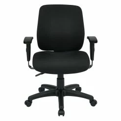 Flash Sale 🥰 Office Star Deluxe Task Office Chair With Ratchet Back Height In Coal Black Fabric ❤️ -Deals Writing Desks Store 472689 4 L