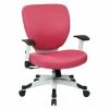 Budget 😀 Office Star White Frame Pink Managers Chair With Mesh Fabric Seat And Back With Flip Arms ✔️ -Deals Writing Desks Store 472703 12 L