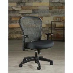 Flash Sale 👍 Office Star SpaceGrid Back Office Chair With Flip Arms In Black Fabric ✨ -Deals Writing Desks Store 472708 1 L