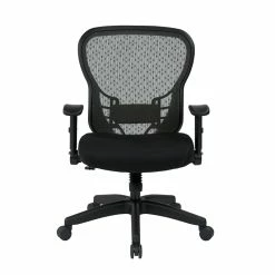Flash Sale 👍 Office Star SpaceGrid Back Office Chair With Flip Arms In Black Fabric ✨ -Deals Writing Desks Store 472708 2 L
