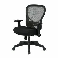 Flash Sale 👍 Office Star SpaceGrid Back Office Chair With Flip Arms In Black Fabric ✨ -Deals Writing Desks Store 472708 3 L