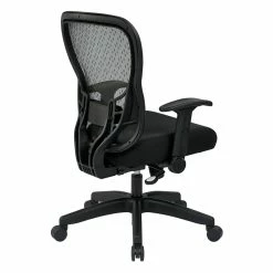 Flash Sale 👍 Office Star SpaceGrid Back Office Chair With Flip Arms In Black Fabric ✨ -Deals Writing Desks Store 472708 7 L