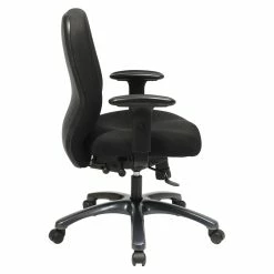 Outlet 🛒 Office Star 24 Hour Ergonomic Black Chair With 2-to-1 Synchro Tilt 💯 -Deals Writing Desks Store 472712 3 L