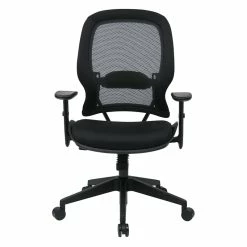 Outlet ✨ Office Star AirGrid Back And Mesh Fabric Seat Office Chair In Black 🧨 -Deals Writing Desks Store 472714 4 L
