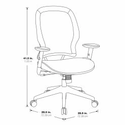 Outlet ✨ Office Star AirGrid Back And Mesh Fabric Seat Office Chair In Black 🧨 -Deals Writing Desks Store 472714 5 L