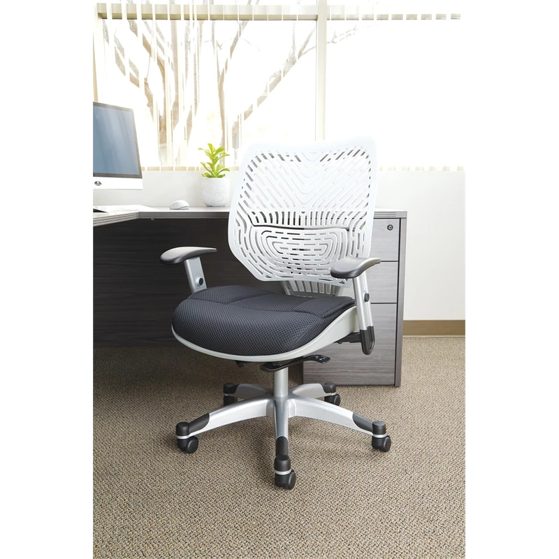 Best Pirce 👍 Office Star Unique Self Adjusting Ice White Plastic SpaceFlex Back Managers Chair 💯 4 Best Pirce 👍 Office Star Unique Self Adjusting Ice White Plastic SpaceFlex Back Managers Chair 💯 - Image 2