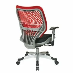 Best deal 😀 Office Star Self Adjusting Cosmo Red SpaceFlex Managers Chair With Black Fabric Seat 🎁 -Deals Writing Desks Store 472773 2 L