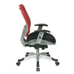 Best deal 😀 Office Star Self Adjusting Cosmo Red SpaceFlex Managers Chair With Black Fabric Seat 🎁 -Deals Writing Desks Store 472773 3 L