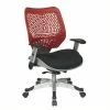 Best deal 😀 Office Star Self Adjusting Cosmo Red SpaceFlex Managers Chair With Black Fabric Seat 🎁 -Deals Writing Desks Store 472773 L