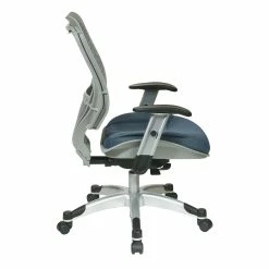 Coupon 💯 Office Star Fog Gray With Blue Seat SpaceFlex Back Managers Chair 👏 -Deals Writing Desks Store 472775 3 L