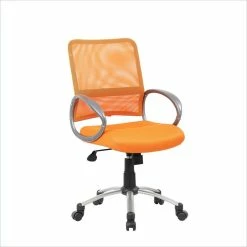Coupon ✔️ Boss Office Products Mesh Back With Pewter Task Chair In Orange 🎁