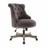 New 🥰 Linon Sinclair Wood Upholstered Swivel Office Chair In Charcoal Gray 💯 2 New 🥰 Linon Sinclair Wood Upholstered Swivel Office Chair In Charcoal Gray 💯 -Deals Writing Desks Store 638240 3 L