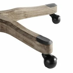 New 🥰 Linon Sinclair Wood Upholstered Swivel Office Chair In Charcoal Gray 💯 -Deals Writing Desks Store 638240 6 L