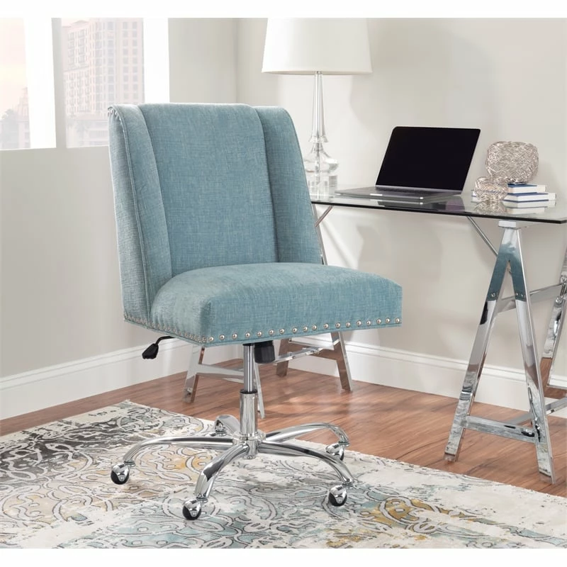 Top 10 💯 Linon Draper Wood Upholstered Office Chair In Aqua Blue ✔️ 14 Top 10 💯 Linon Draper Wood Upholstered Office Chair In Aqua Blue ✔️ - Image 12