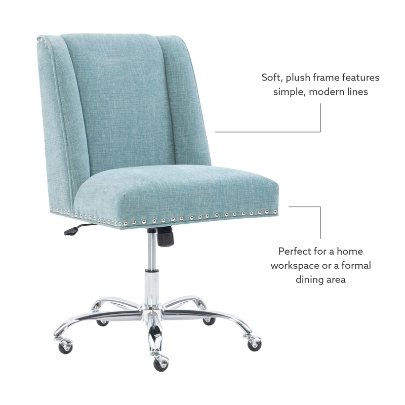 Top 10 💯 Linon Draper Wood Upholstered Office Chair In Aqua Blue ✔️ 16 Top 10 💯 Linon Draper Wood Upholstered Office Chair In Aqua Blue ✔️ - Image 14