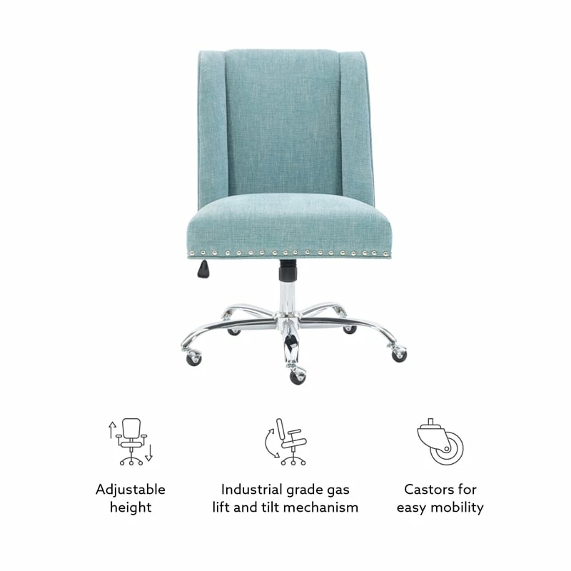 Top 10 💯 Linon Draper Wood Upholstered Office Chair In Aqua Blue ✔️ 19 Top 10 💯 Linon Draper Wood Upholstered Office Chair In Aqua Blue ✔️ - Image 17
