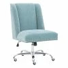 Top 10 💯 Linon Draper Wood Upholstered Office Chair In Aqua Blue ✔️ -Deals Writing Desks Store 638242 7 L
