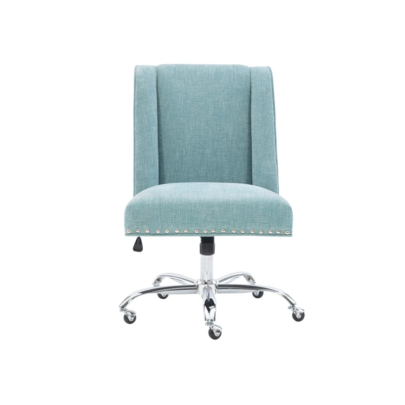 Top 10 💯 Linon Draper Wood Upholstered Office Chair In Aqua Blue ✔️ 5 Top 10 💯 Linon Draper Wood Upholstered Office Chair In Aqua Blue ✔️ - Image 3