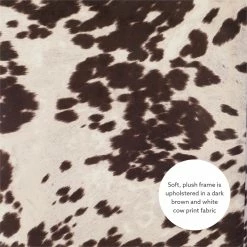 Outlet 🧨 Linon Draper Wood Upholstered Office Chair In Brown Cow Print 👏 -Deals Writing Desks Store 638245 18 L