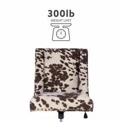 Outlet 🧨 Linon Draper Wood Upholstered Office Chair In Brown Cow Print 👏 -Deals Writing Desks Store 638245 20 L